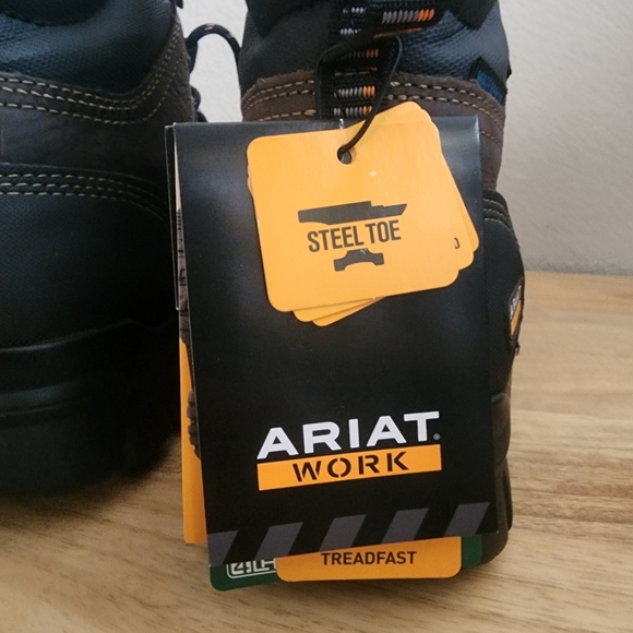 NEW Ariat Mens Treadfast 6" Steel Toe Waterproof Work Boots Dark Brown Size 12 - Picture 5 of 16